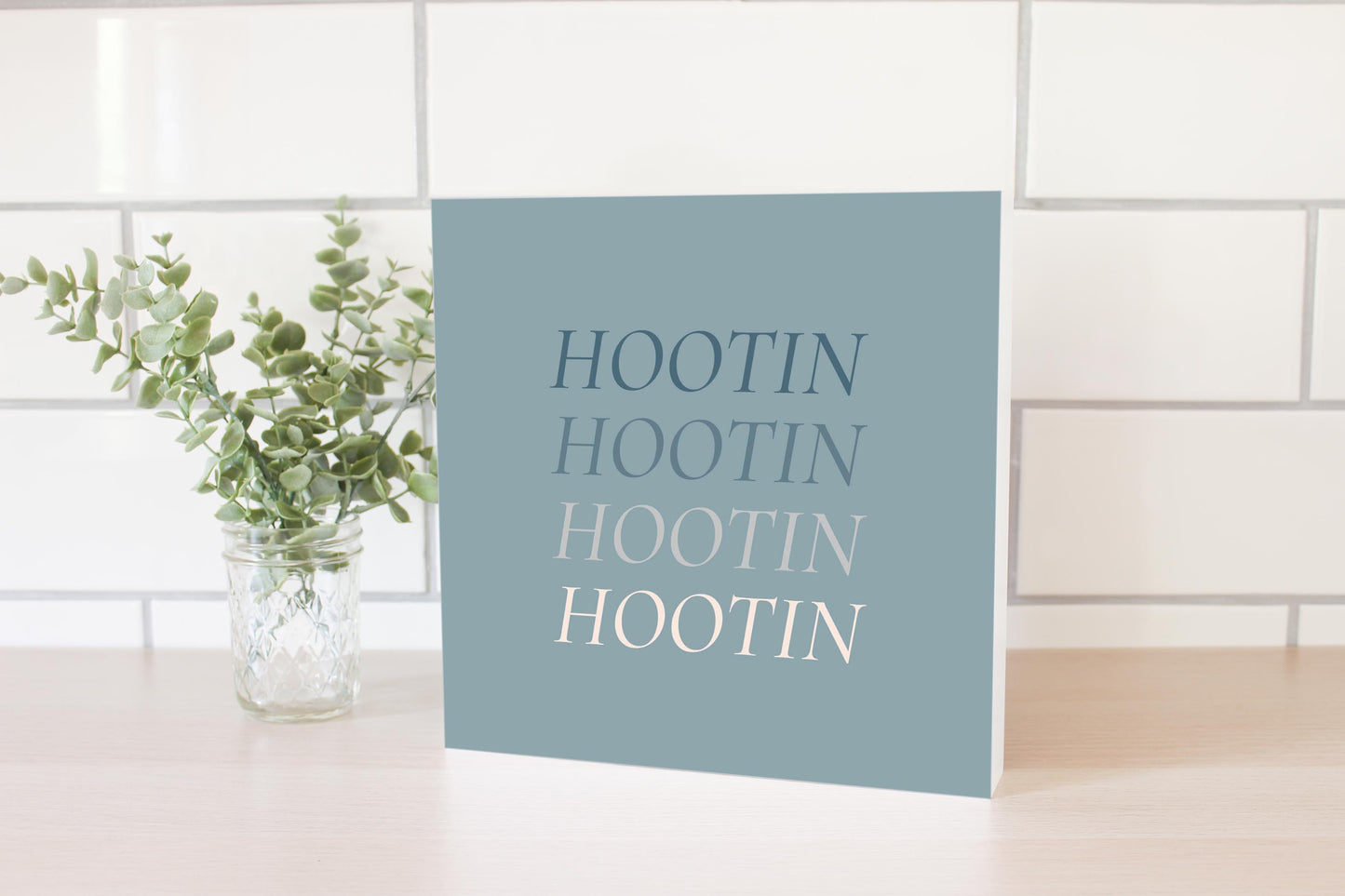 Modern Minimalist Arkansas Hootin | Wood Block | Eaches | Min 2