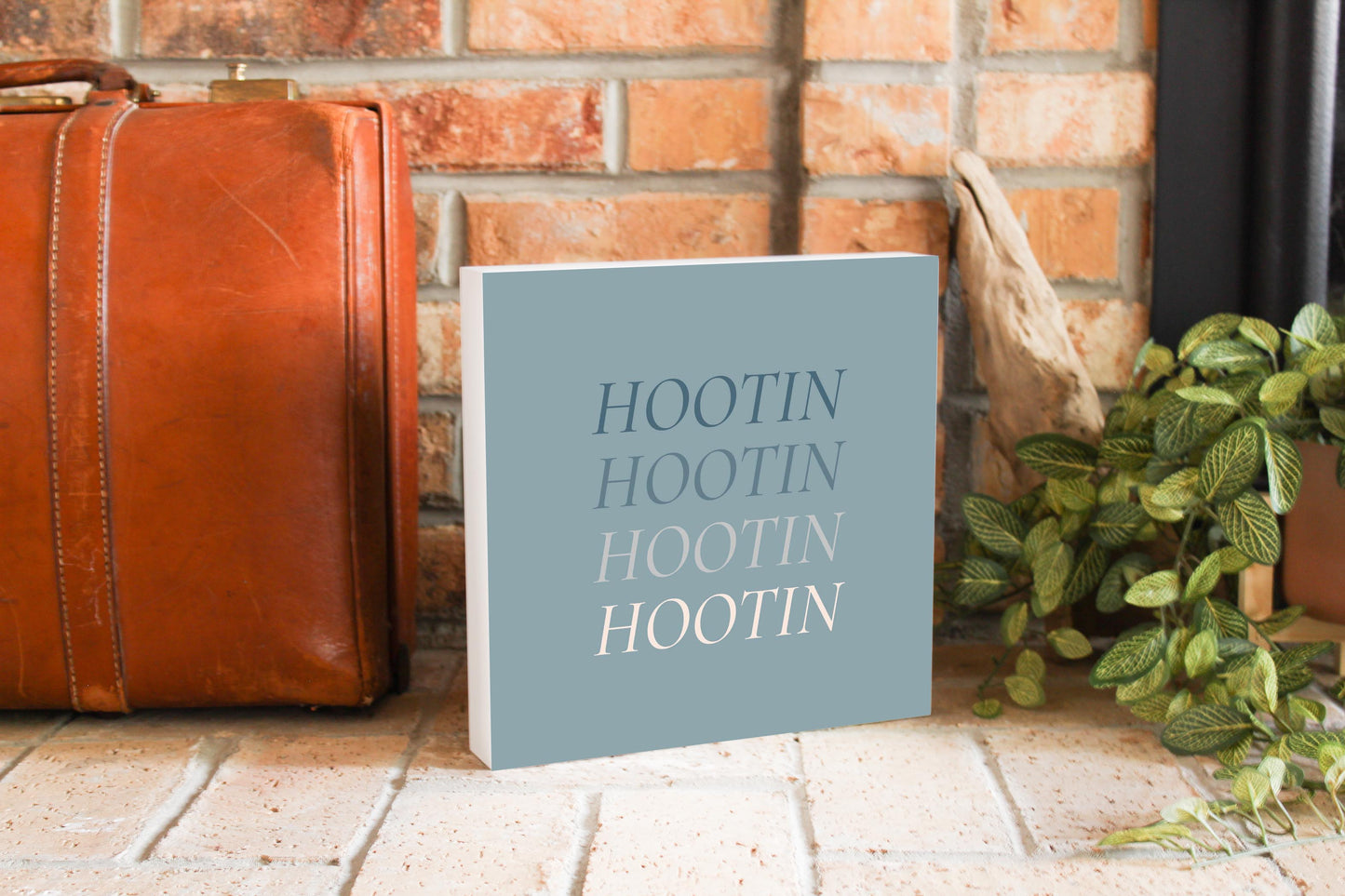 Modern Minimalist Arkansas Hootin | Wood Block | Eaches | Min 2
