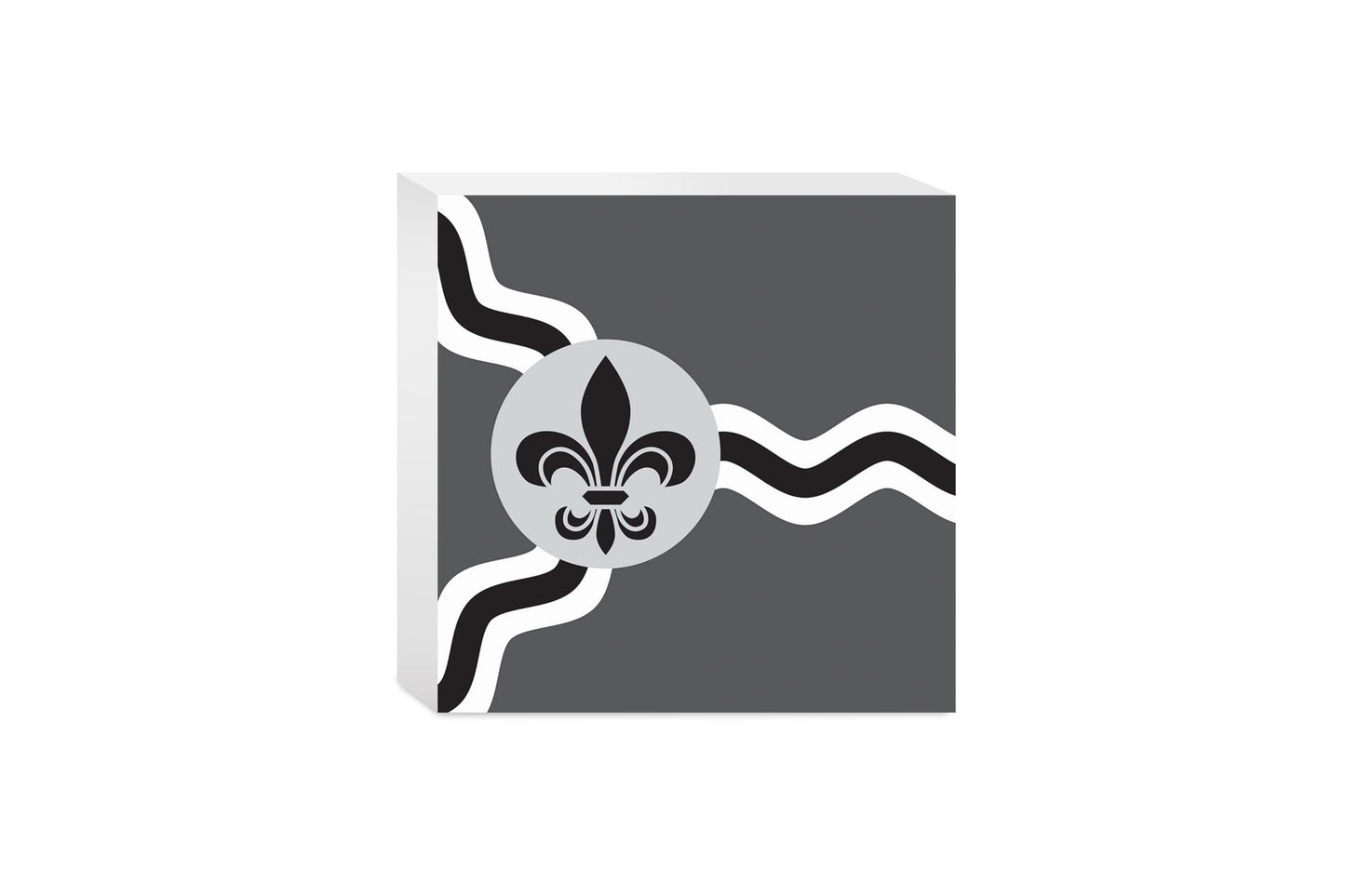 Minimalist B&W Missouri St Louis Flag | Wood Block | Eaches | Min 4