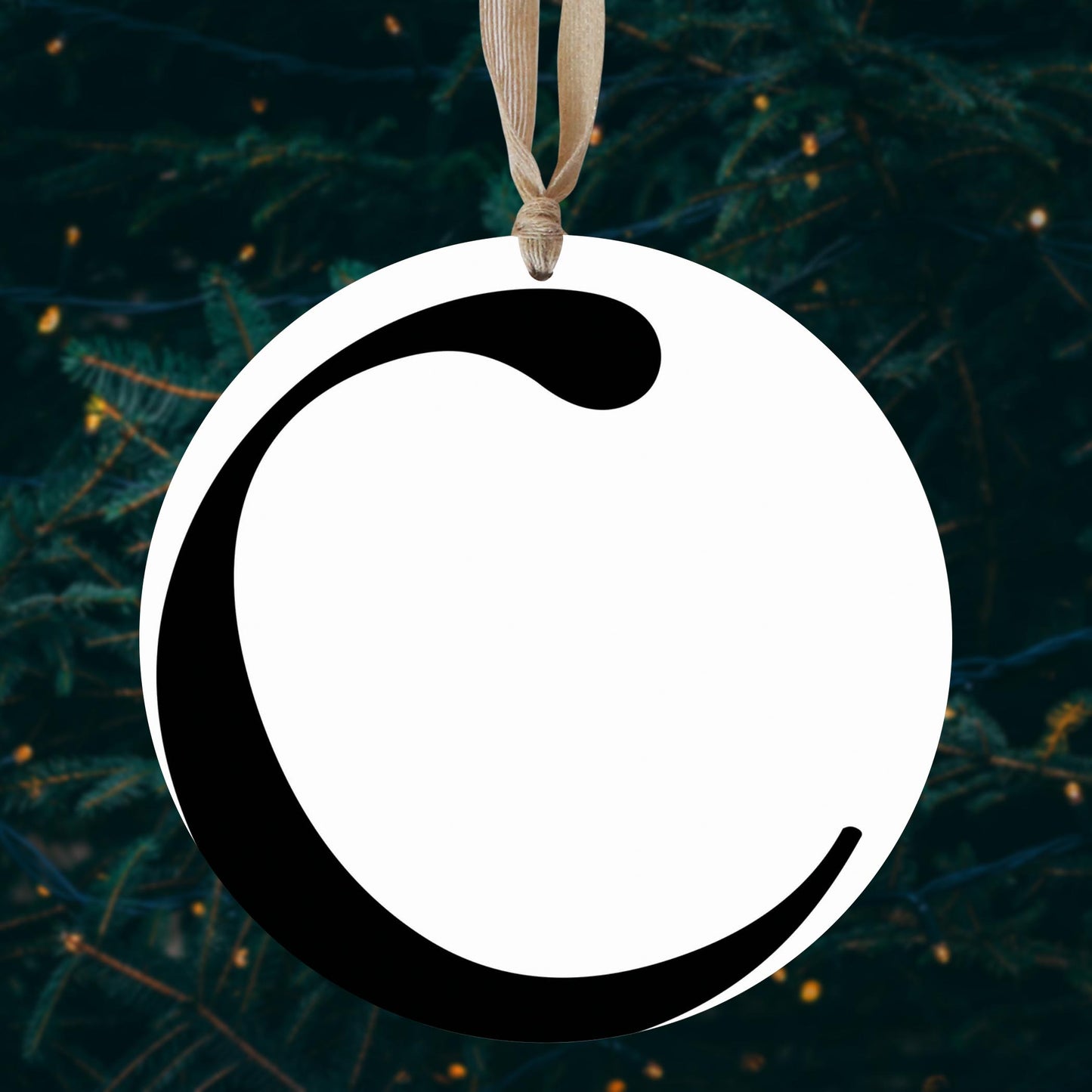 Minimalist Monogram C | Wood Ornament | Eaches | Min 1