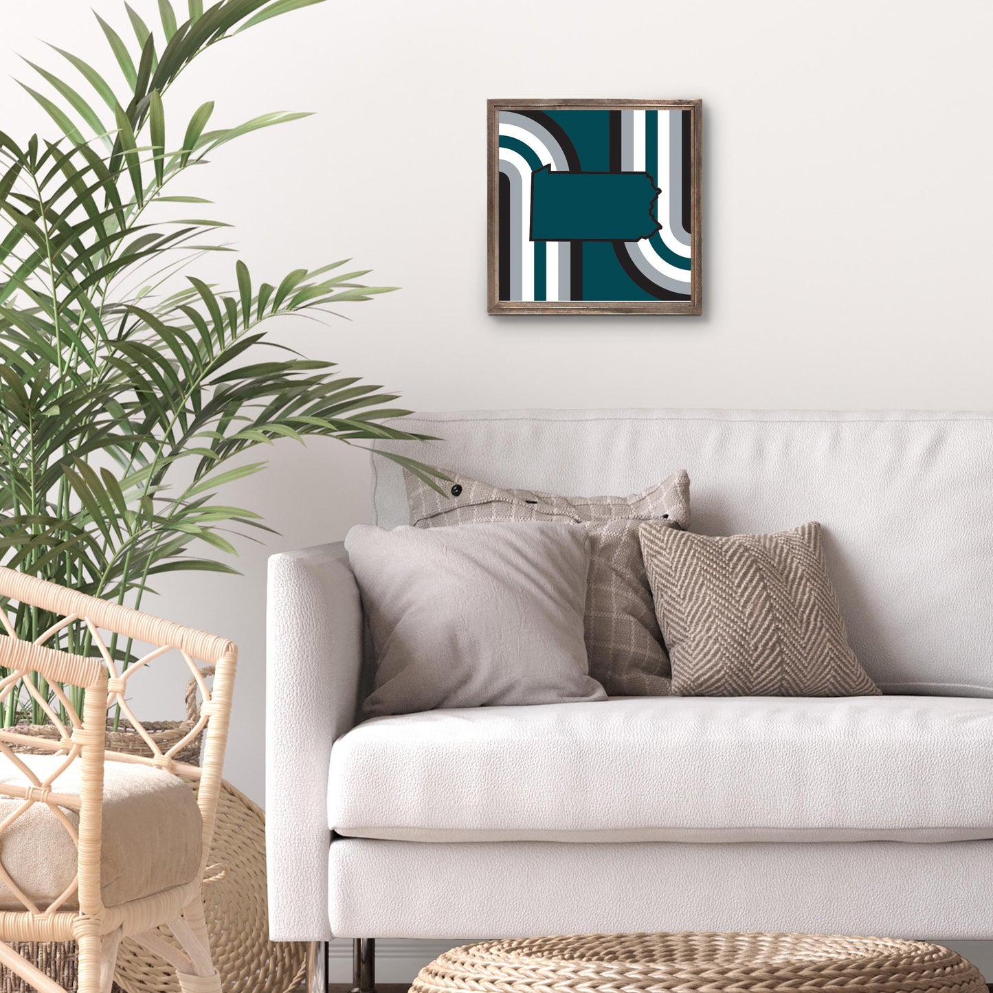 Modern Minimalist Pennsylvania Retro Shape | Wood Sign | Eaches | Min 1