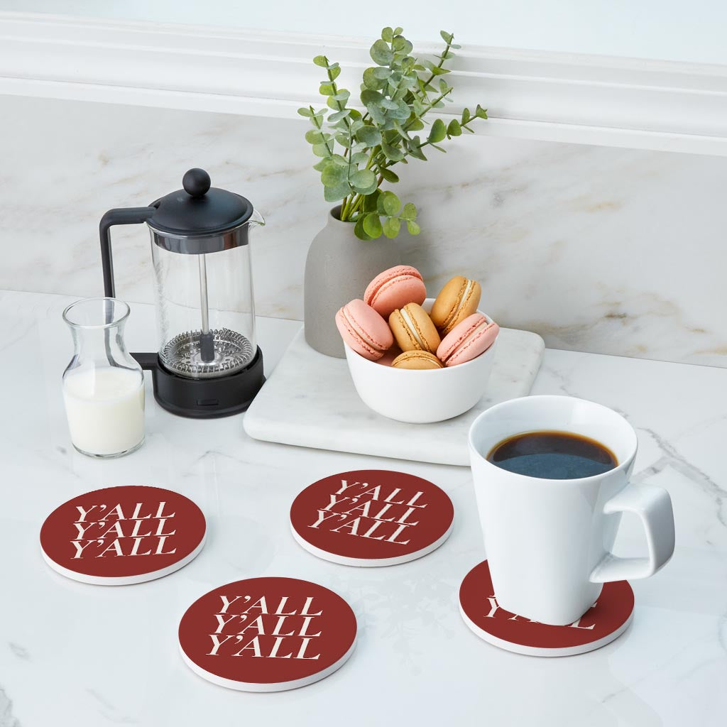 Modern Minimalist Oklahoma Yall | Absorbent Coasters | Set of 4 | Min 2