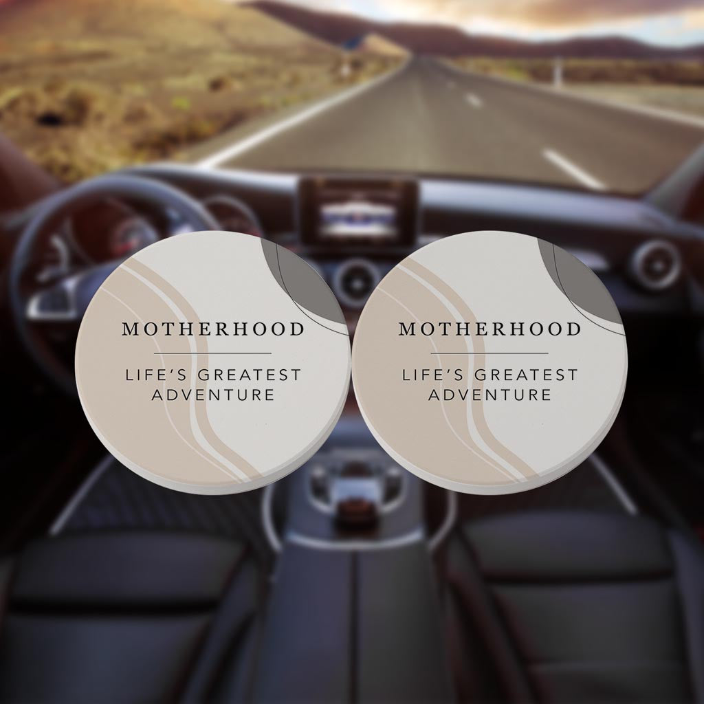 Modern Minimalist Mothers Day Adventure| Absorbent Car Coasters | Set of 2 | Min 4