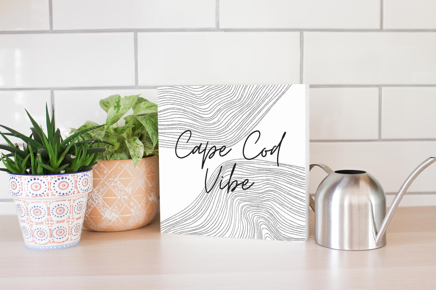 Minimalistic B&W Cape Cod Vibe | Wood Block | Eaches | Min 2