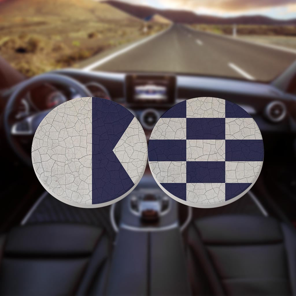 Nautical Flags | Absorbent Car Coasters | Set of 2 | Min 4