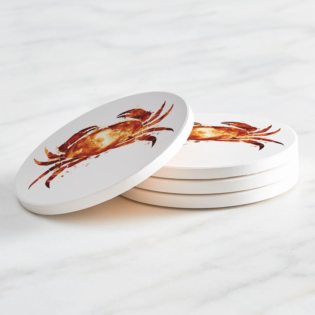 East Coast Water Color Crab| Absorbent Coasters | Set of 4 | Min 2