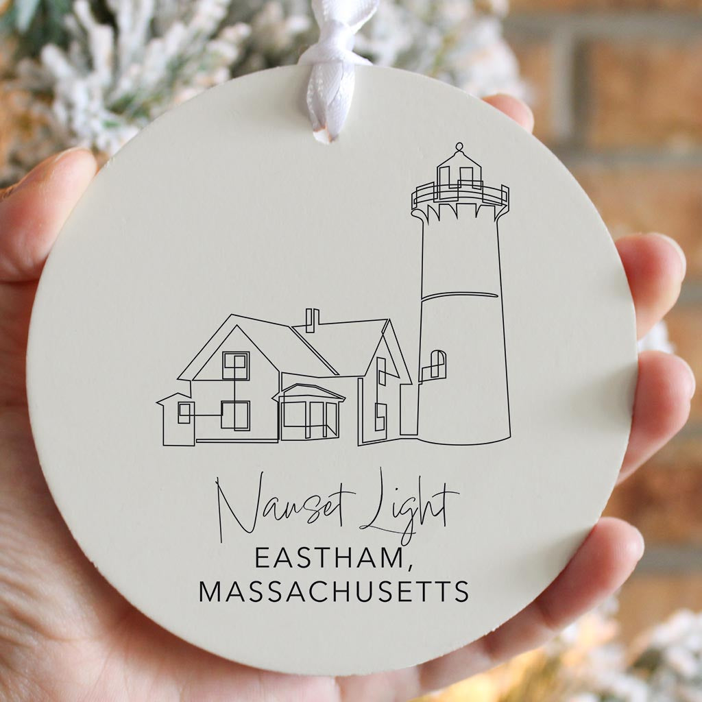 Cream Nauset Light| Wood Ornament | Eaches | Min 6