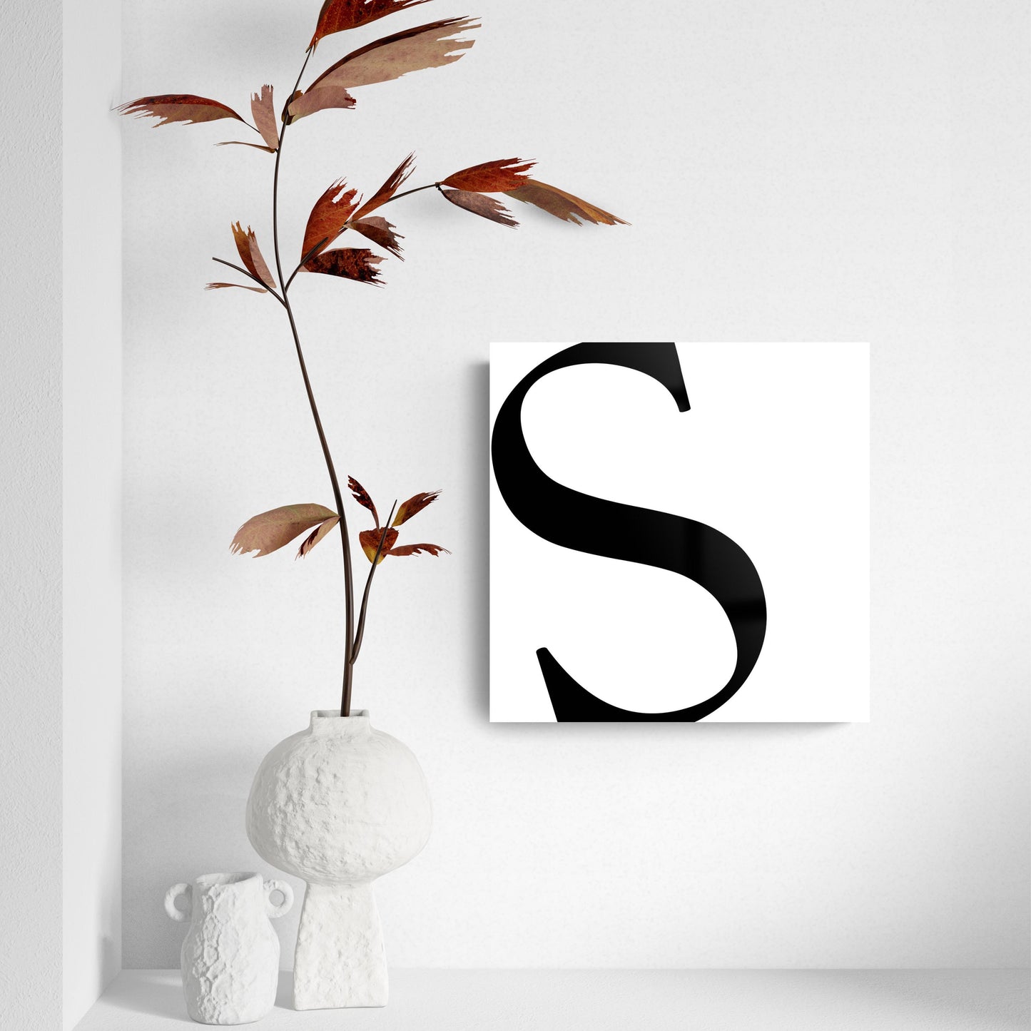 Minimal Monogram S | Hi-Def Glass Art | Eaches | Min 2