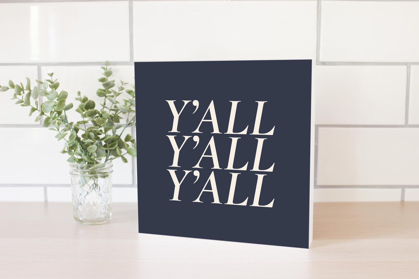 Modern Minimalist Texas Yall | Wood Block | Eaches | Min 2