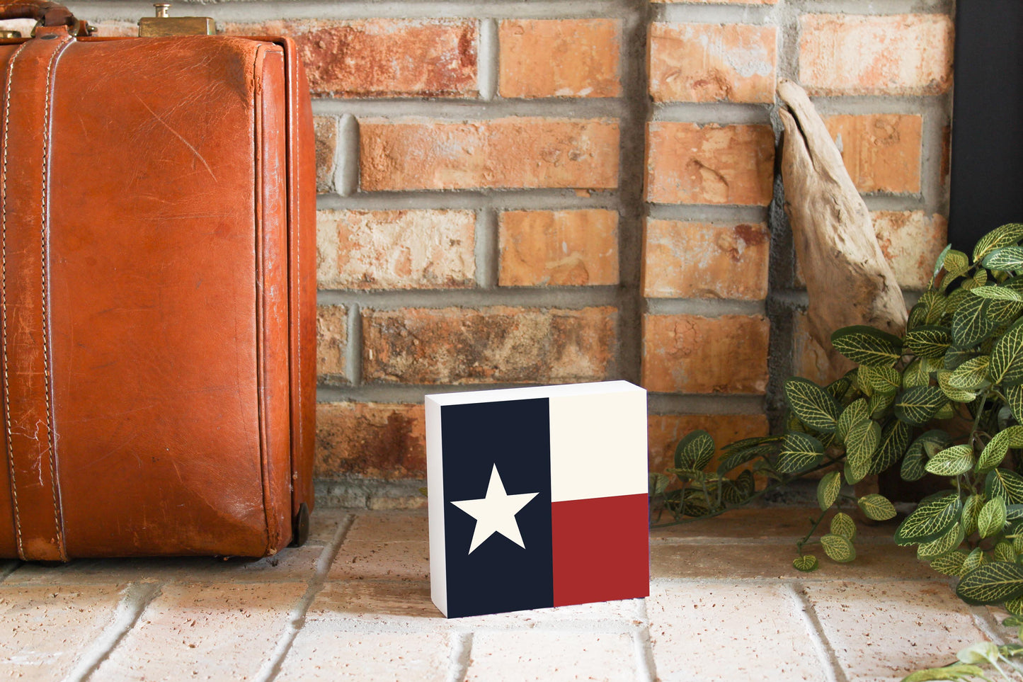 Modern Minimalist Texas Colors Flag | Wood Block | Eaches | Min 4