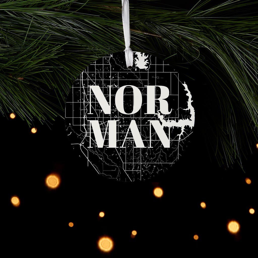 Modern Oklahoma Norman Map | Wood Ornament | Eaches | Min 6