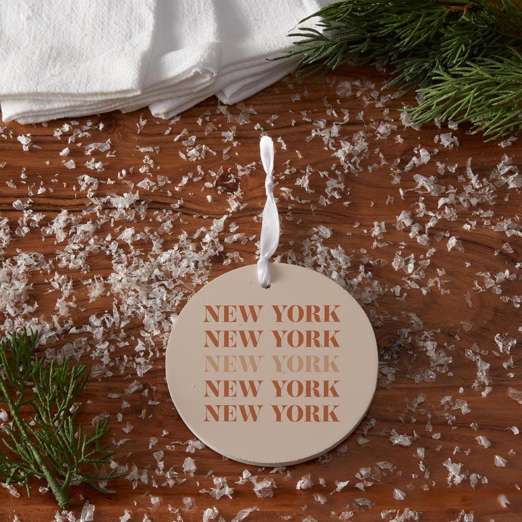 Modern Minimalist New York Repeated Light| Wood Ornament | Eaches | Min 6
