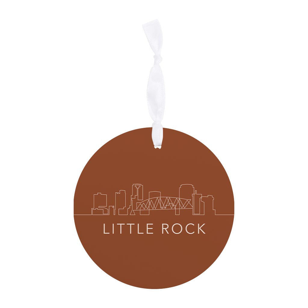 Modern Minimalist Arkansas Little Rock Skyline| Wood Ornament | Eaches | Min 6
