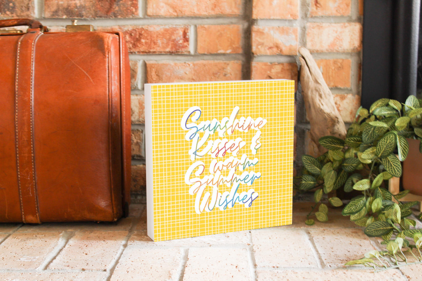 Sunshine Kisses Warm Summer Wishes | Wood Block | Eaches | Min 2