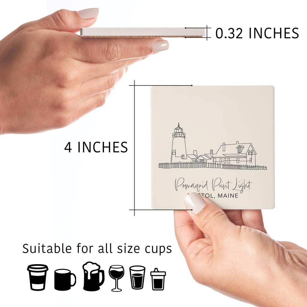 Pemaquid Point Light | Absorbent Coasters | Set of 4 | Min 2