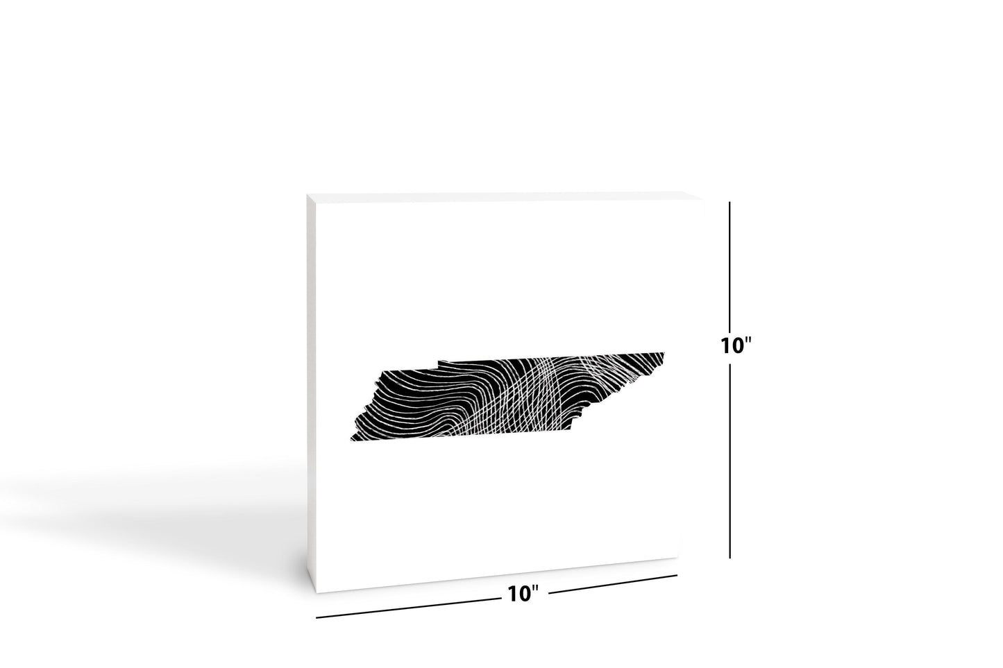Minimalist B&W Tennessee State Shape | Wood Block | Eaches | Min 2