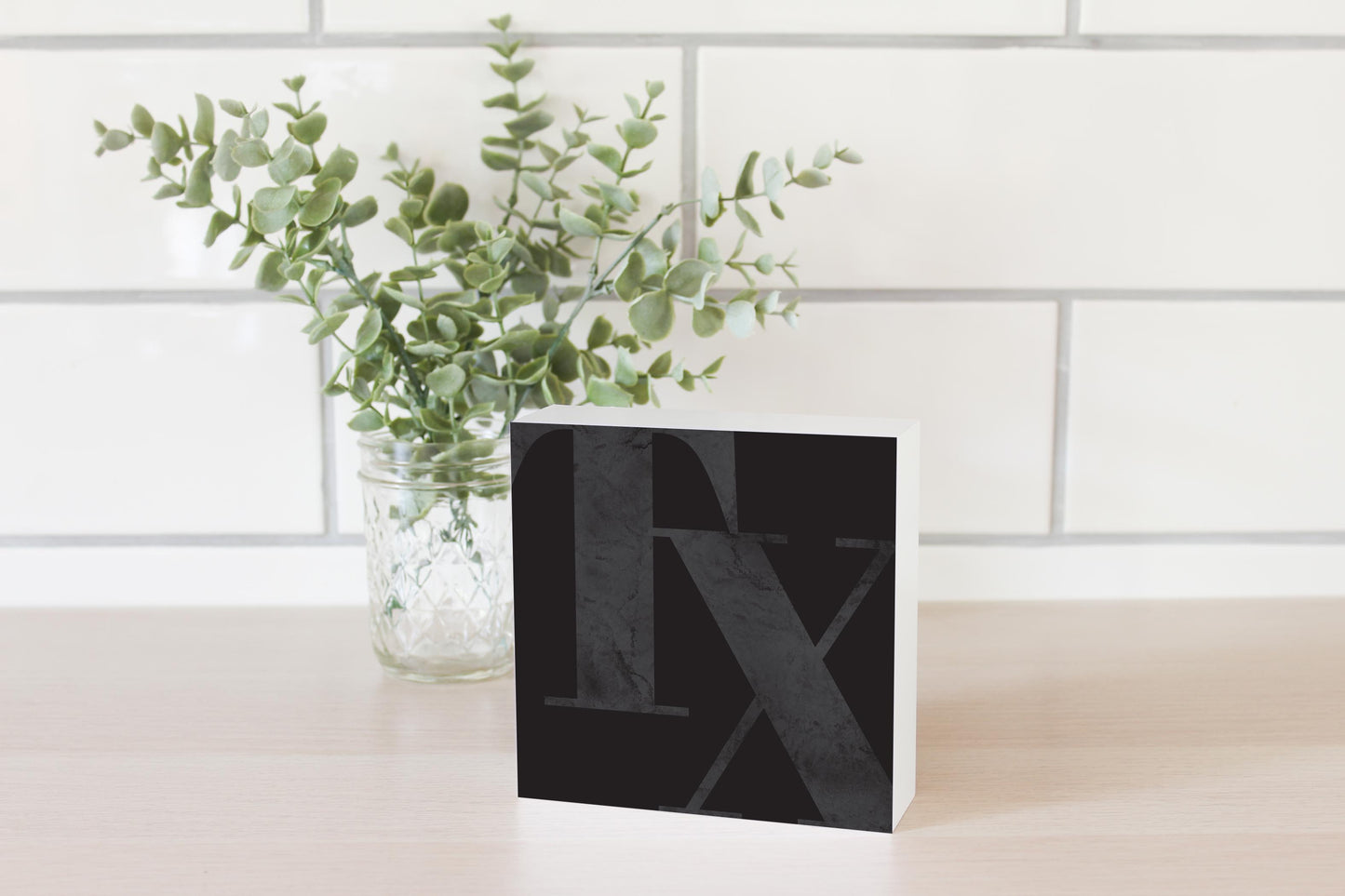Modern Black Texas Initials | Wood Block | Eaches | Min 4