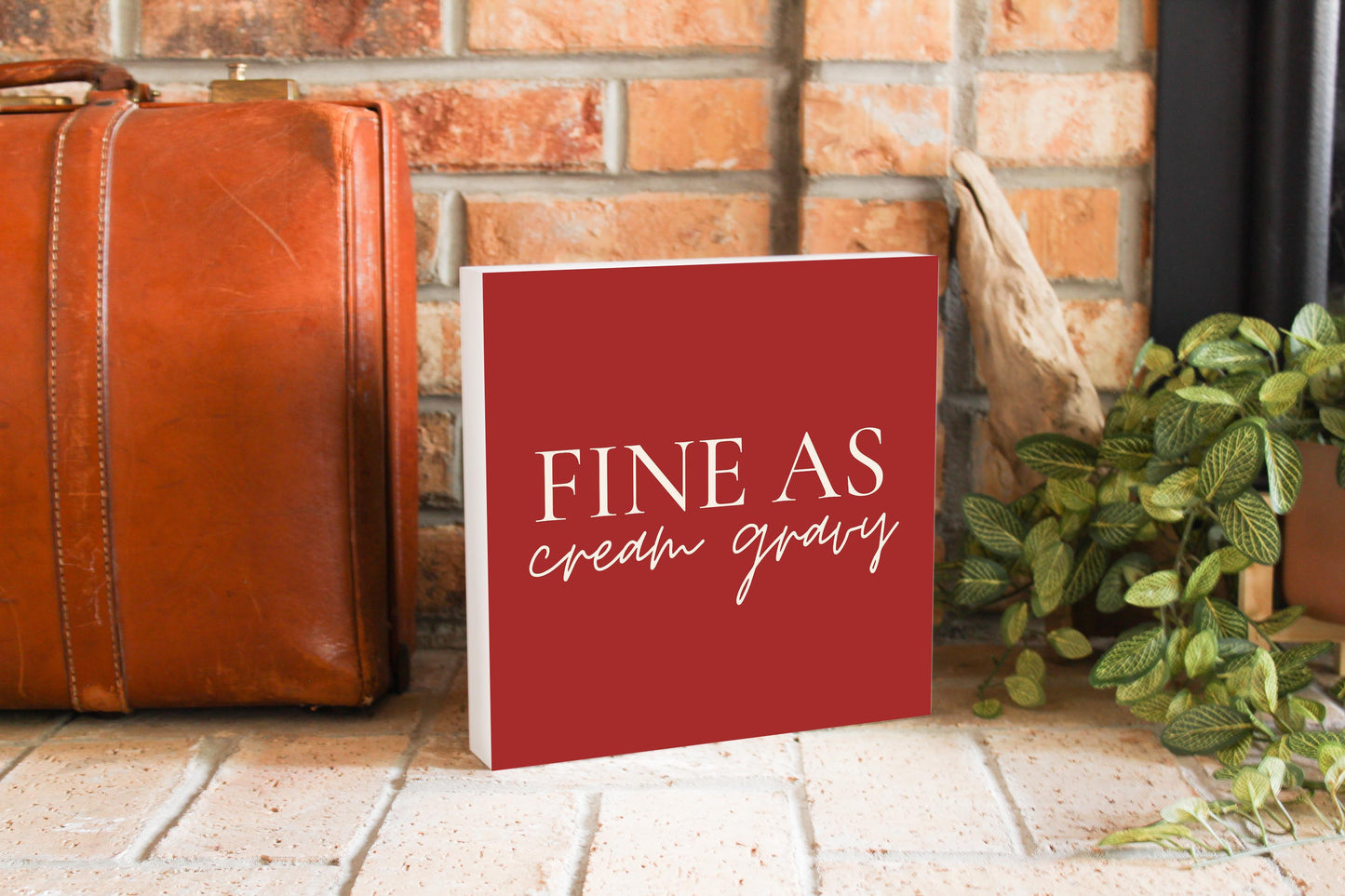 Modern Minimalist Texas Fine As Gravy | Wood Block | Eaches | Min 2