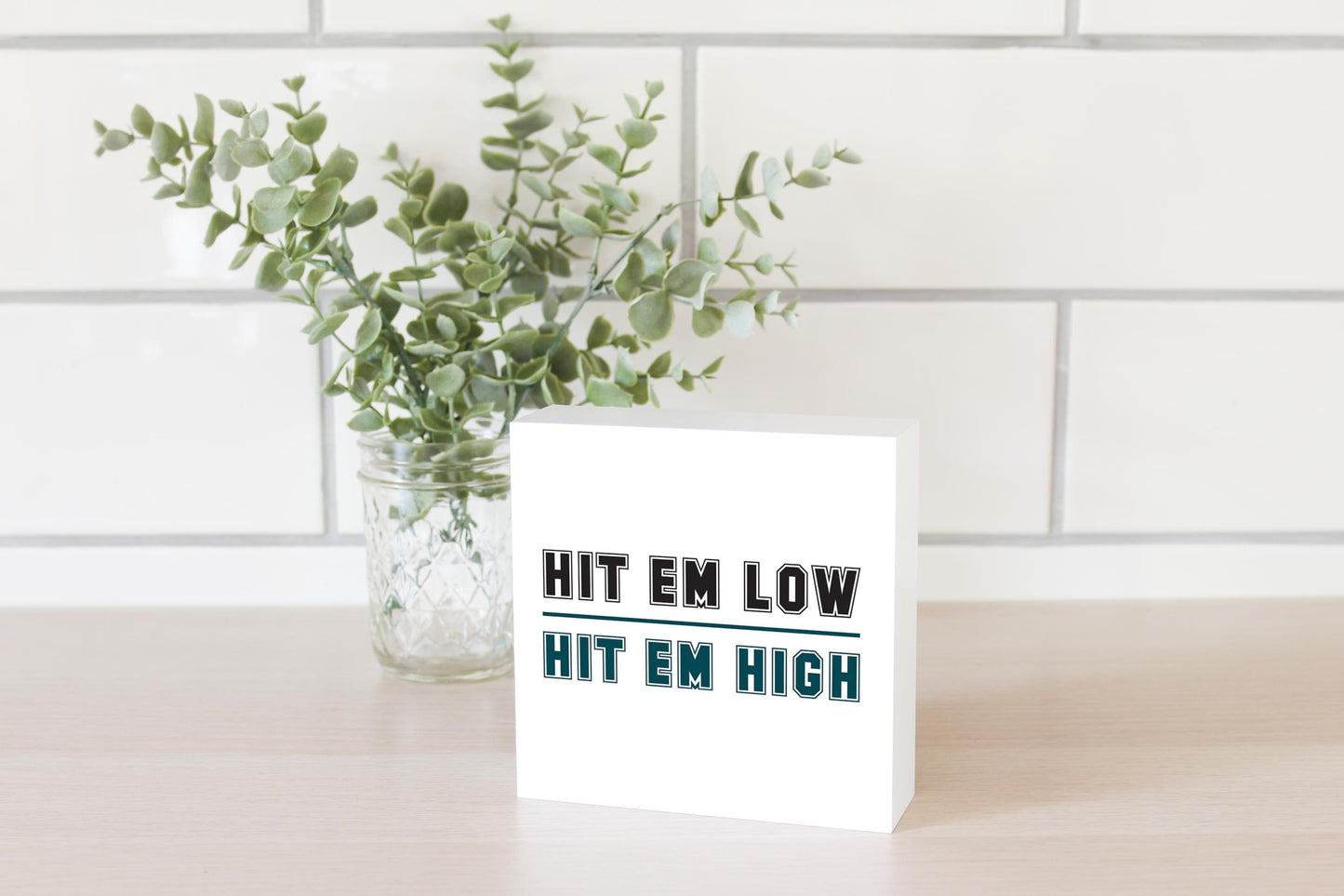 Modern Minimalist Pennsylvania Hit Em High | Wood Block | Eaches | Min 4