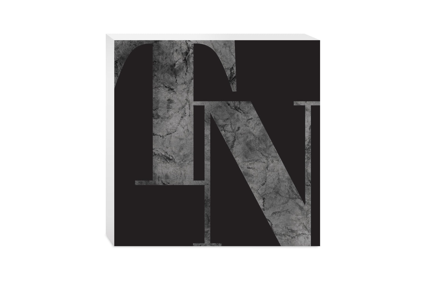 Minimalist B&W Tennessee Black Initials | Wood Block | Eaches | Min 2