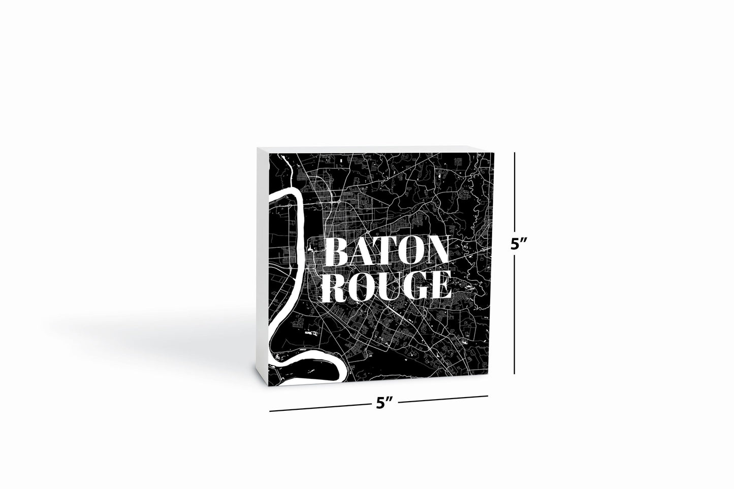 Modern Louisiana Baton Rouge Map | Wood Block | Eaches | Min 4