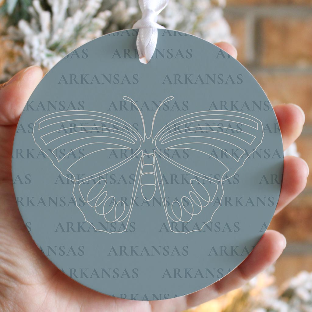 Modern Minimalist Arkansas Diana Fritillary Butterfly | Wood Ornament | Eaches | Min 6
