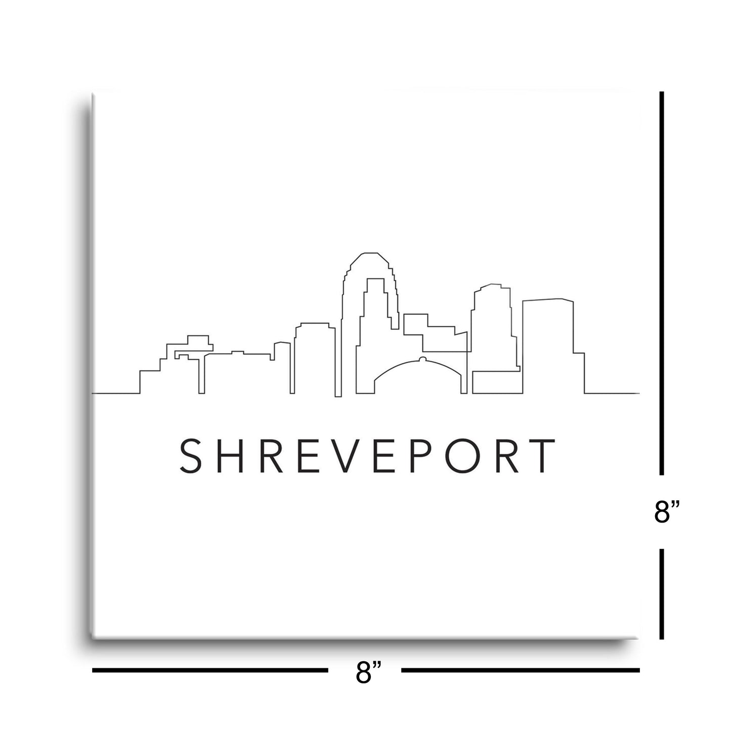 Modern Louisiana Shreveport City Line Drawing | Hi-Def Glass Art | Eaches | Min 2