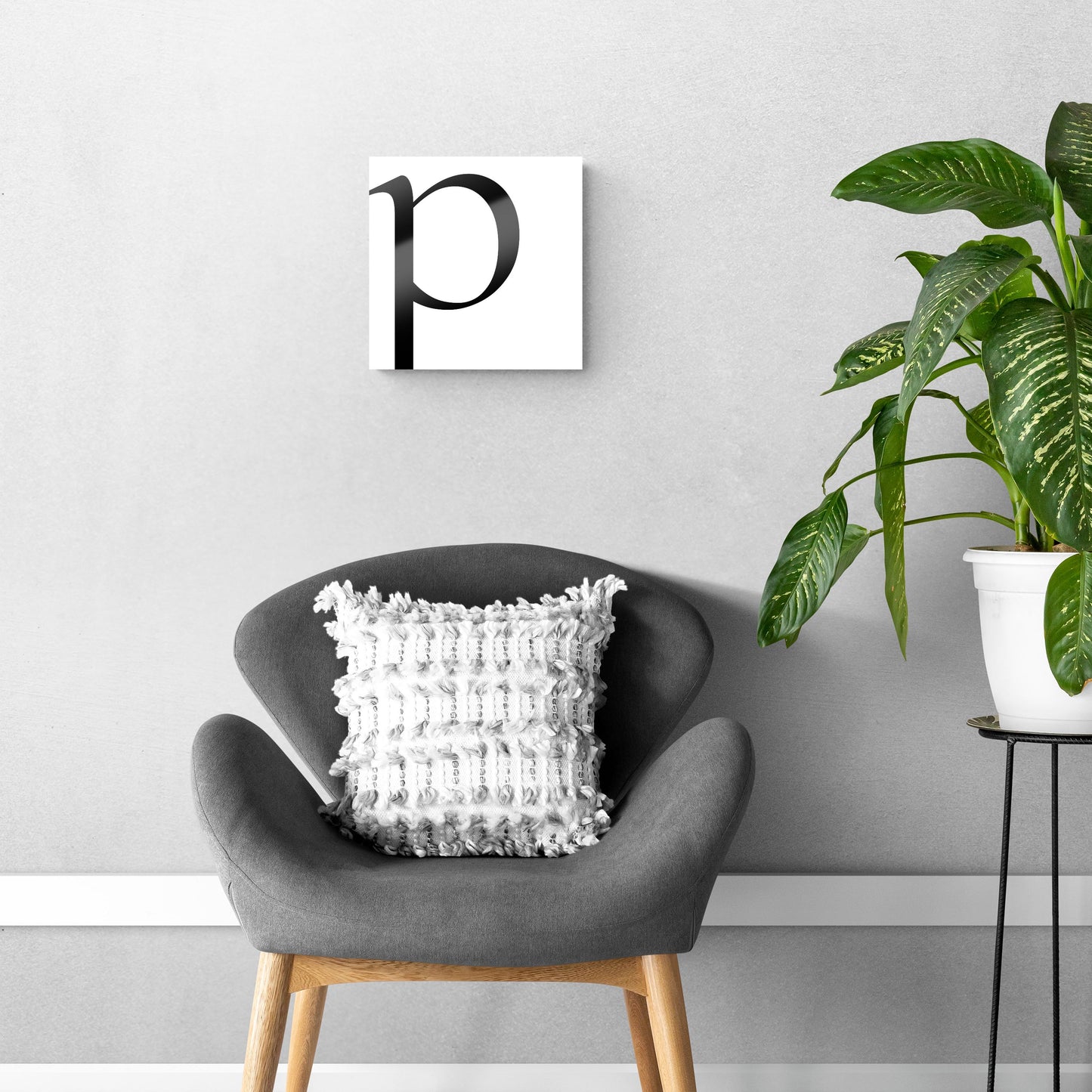 Minimal Monogram P | Hi-Def Glass Art | Eaches | Min 1
