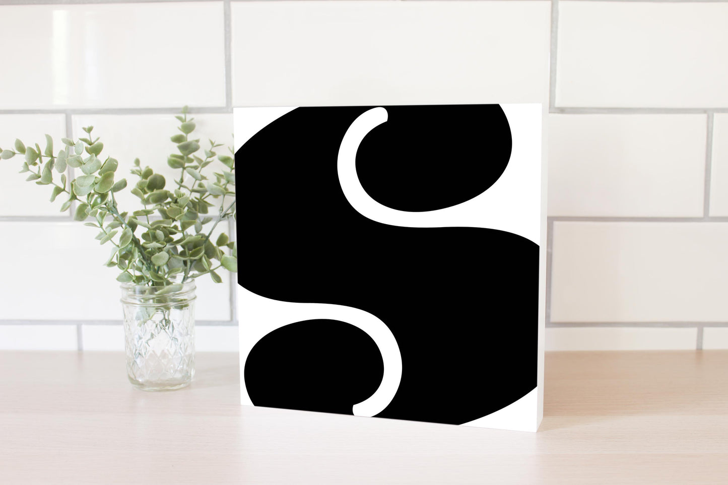 Fun Chunky Monogram S | Wood Block | Eaches | Min 2