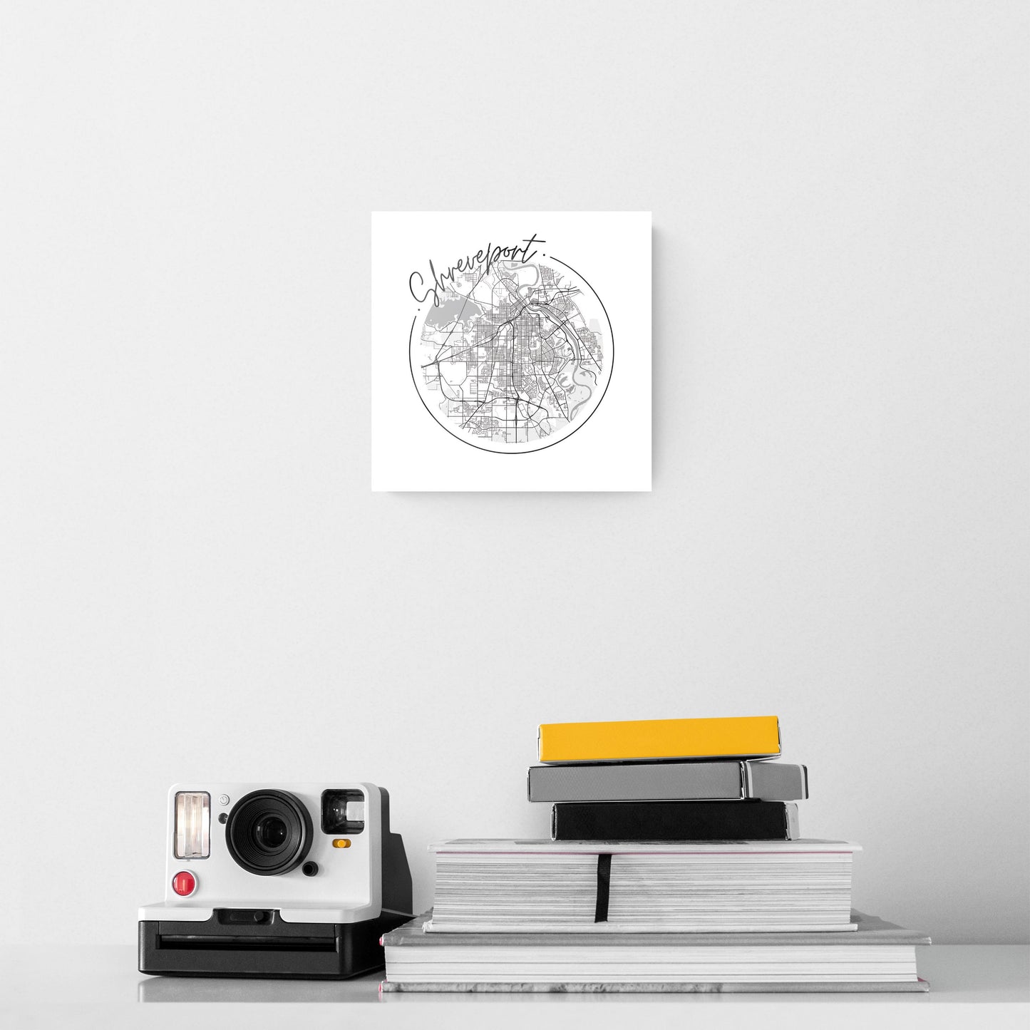 Modern Louisiana Shreveport Circle Map | Hi-Def Glass Art | Eaches | Min 2