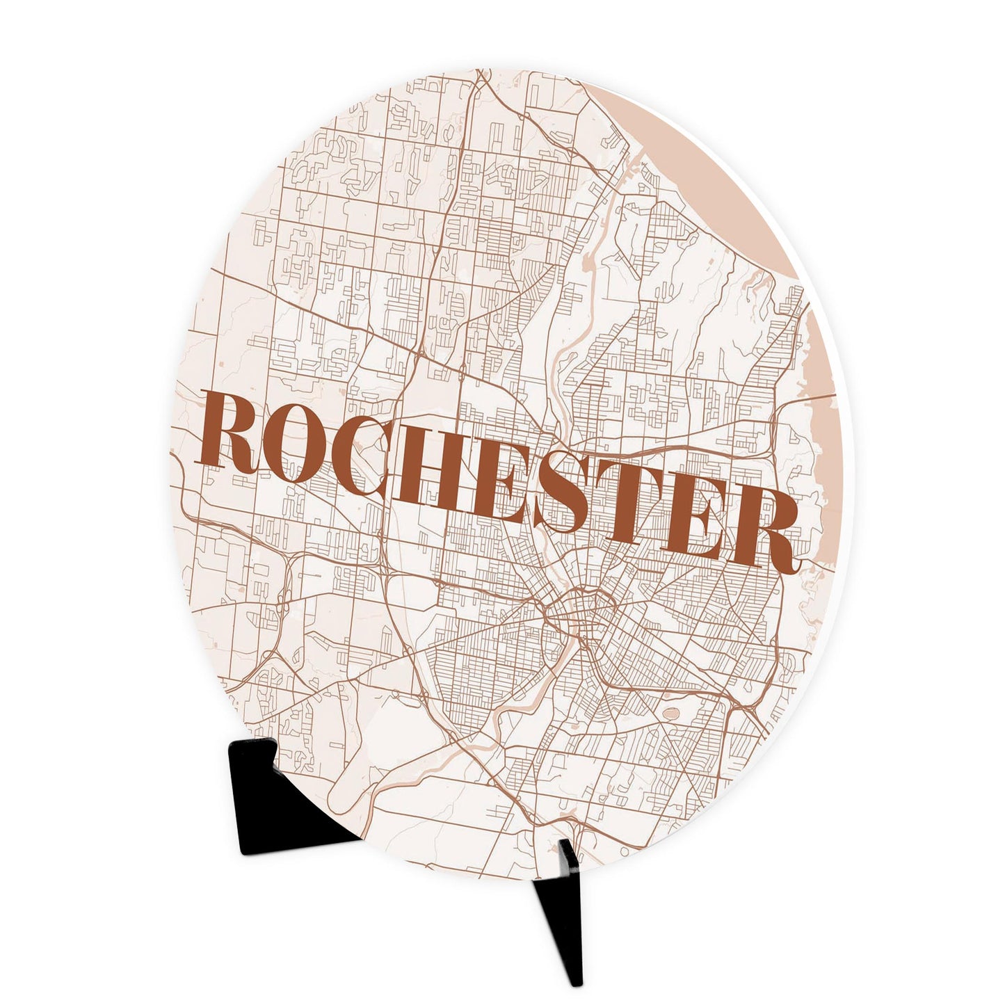 Modern Minimalist New York Rochester Map | Wood Sign | Eaches | Min 1