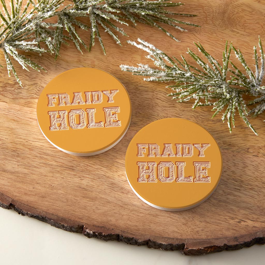 Modern Minimalist Oklahoma Fraidy Hole| Absorbent Car Coasters | Set of 2 | Min 4