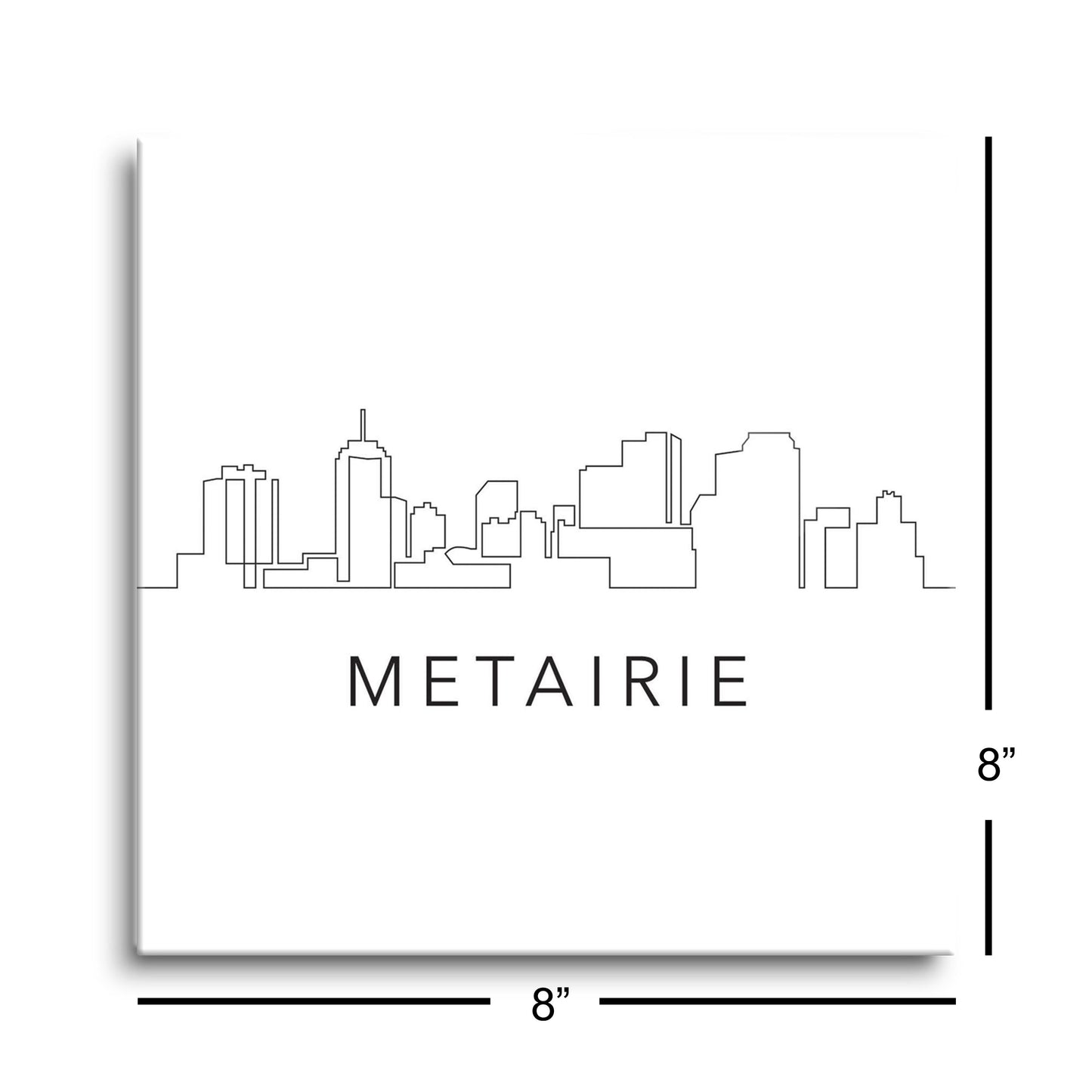 Modern Louisiana Metairie City Line Drawing | Hi-Def Glass Art | Eaches | Min 2