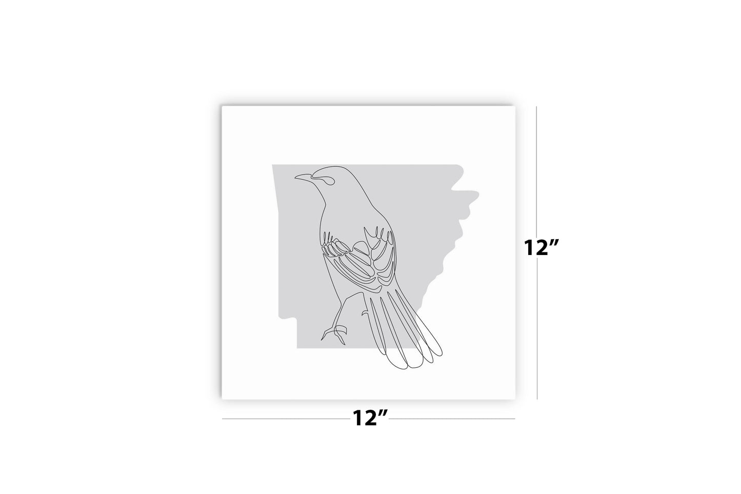 B&W Minimalist Arkansas Single Line Bird | Wood Sign | Eaches | Min 2