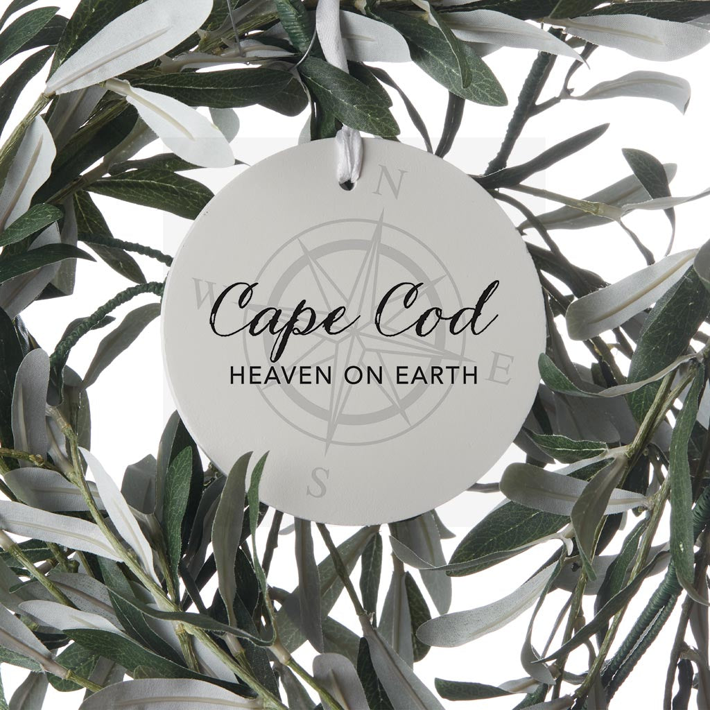 Minimalistic B&W Cape Cod Heaven On Earth | Wood Ornament | Eaches | Min 6