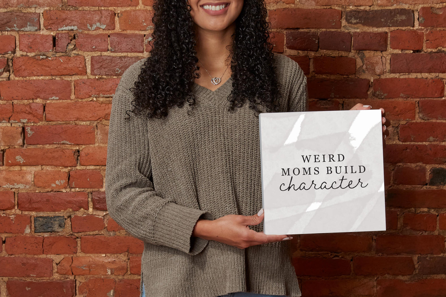 Modern Minimalist Mothers Day Weird Moms | Wood Block | Eaches | Min 2