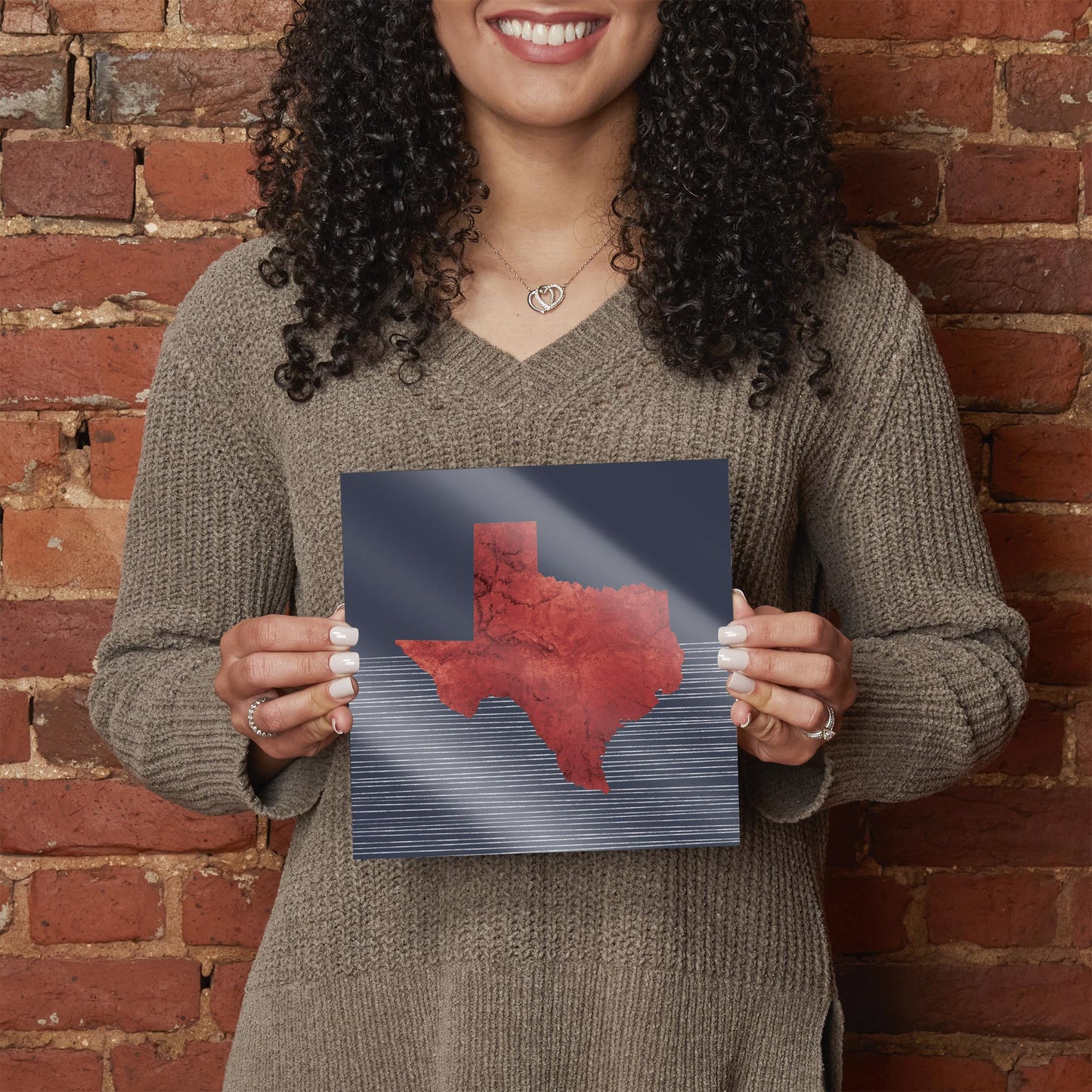 Modern Minimalist Texas Straight Line State Shape | Hi-Def Glass Art | Eaches | Min 2