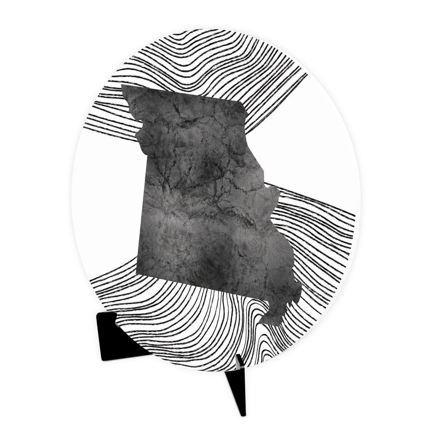 Minimalist B&W Missouri State With Fluid Lines | Wood Sign | Eaches | Min 1