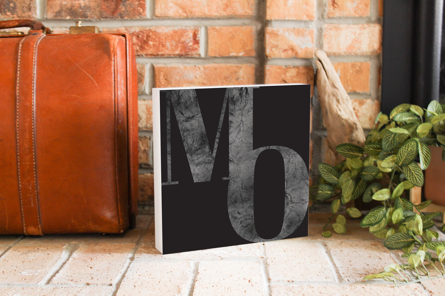 Minimalist B&W Missouri Black Initials | Wood Block | Eaches | Min 2