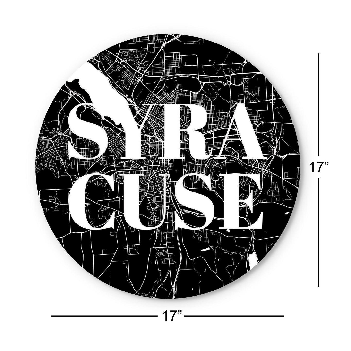 Minimalistic B&W New York Syracuse Map | Wood Sign | Eaches | Min 1