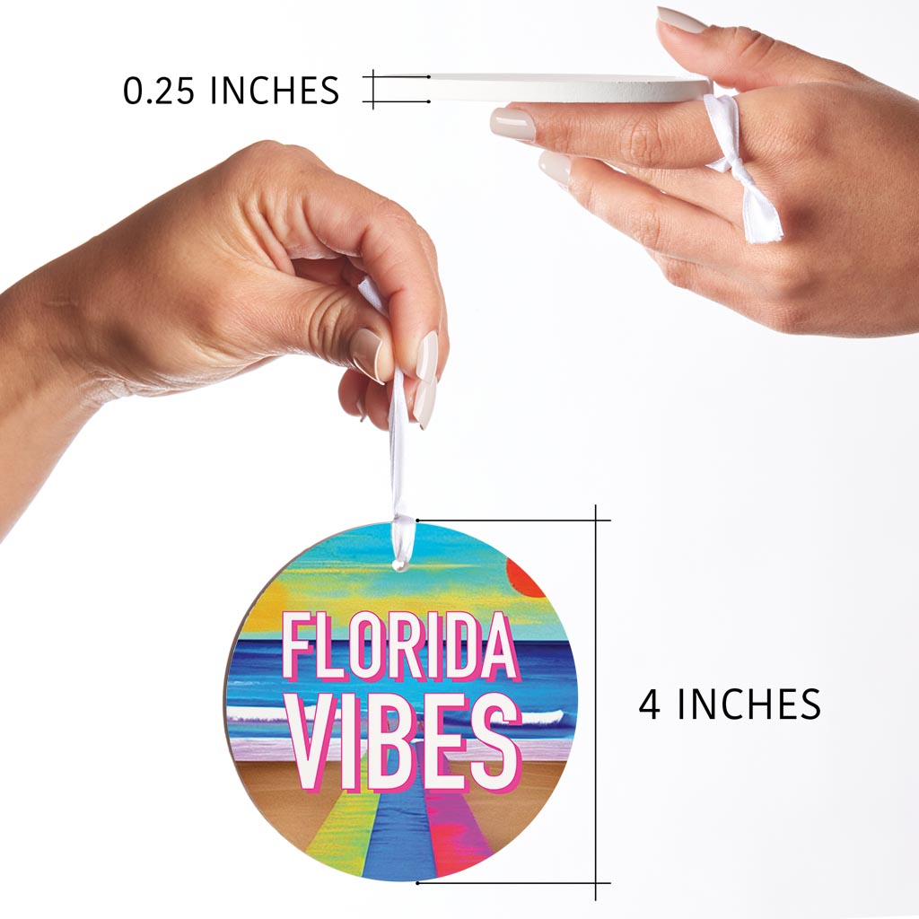 Florida Vibes| Wood Ornament | Eaches | Min 6