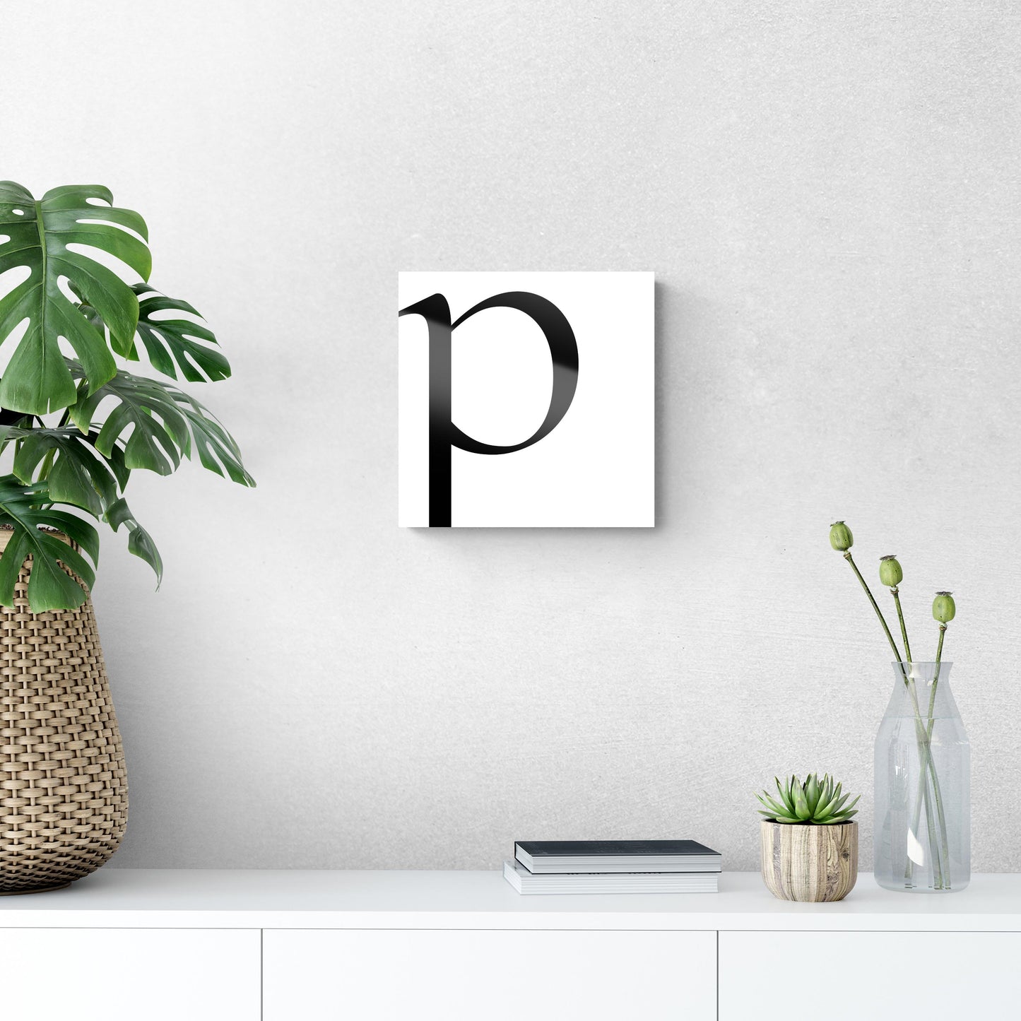 Minimal Monogram P | Hi-Def Glass Art | Eaches | Min 1