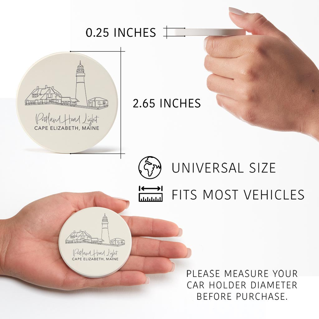 Portland Head Light| Absorbent Car Coasters | Set of 2 | Min 4