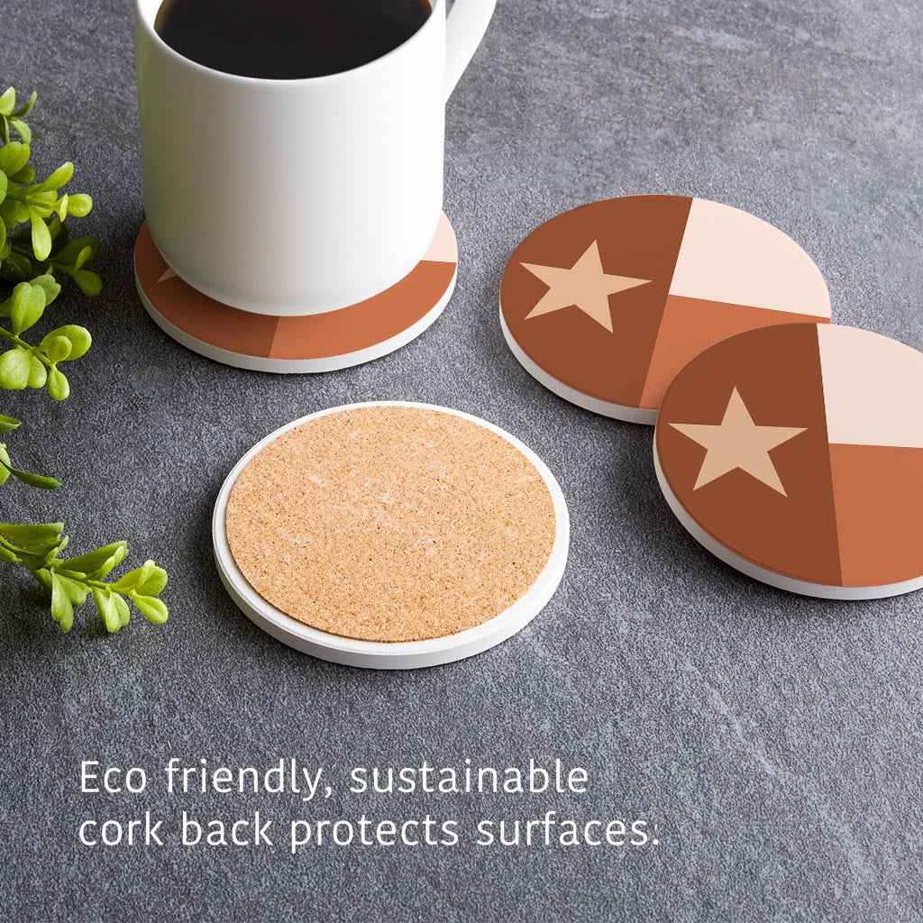 Modern Minimalist Texas State Flag | Absorbent Coasters | Set of 4 | Min 2