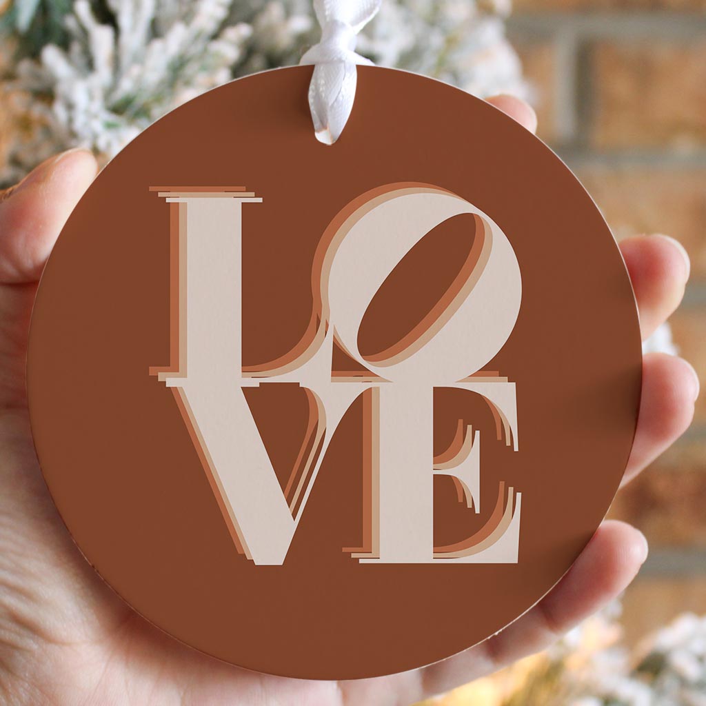 Modern Minimalist Pennsylvania Love Dark| Wood Ornament | Eaches | Min 6