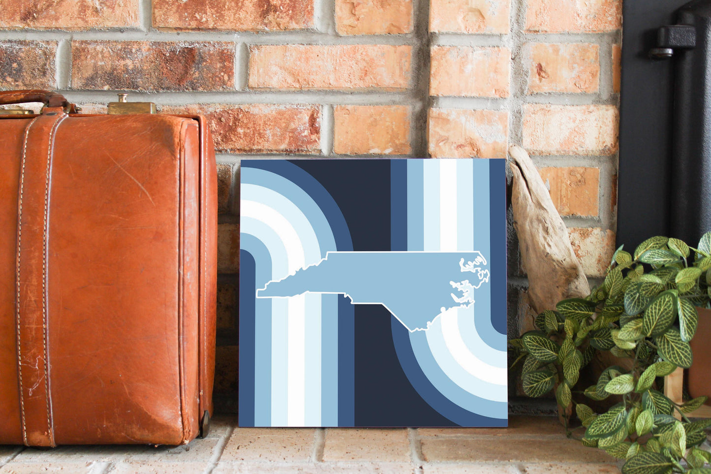 Blue Shades North Carolina State Retro Thick Lines | Wood Sign | Eaches | Min 2