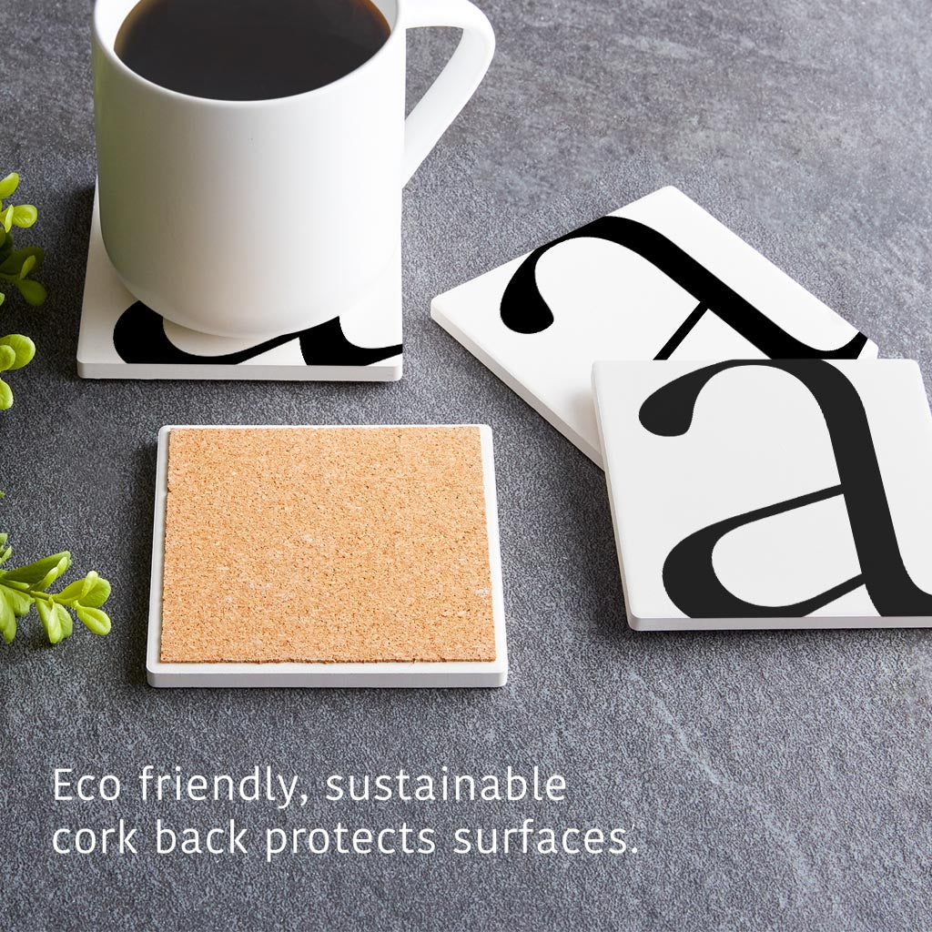 Minimal Monogram A| Absorbent Coasters | Set of 4 | Min 2