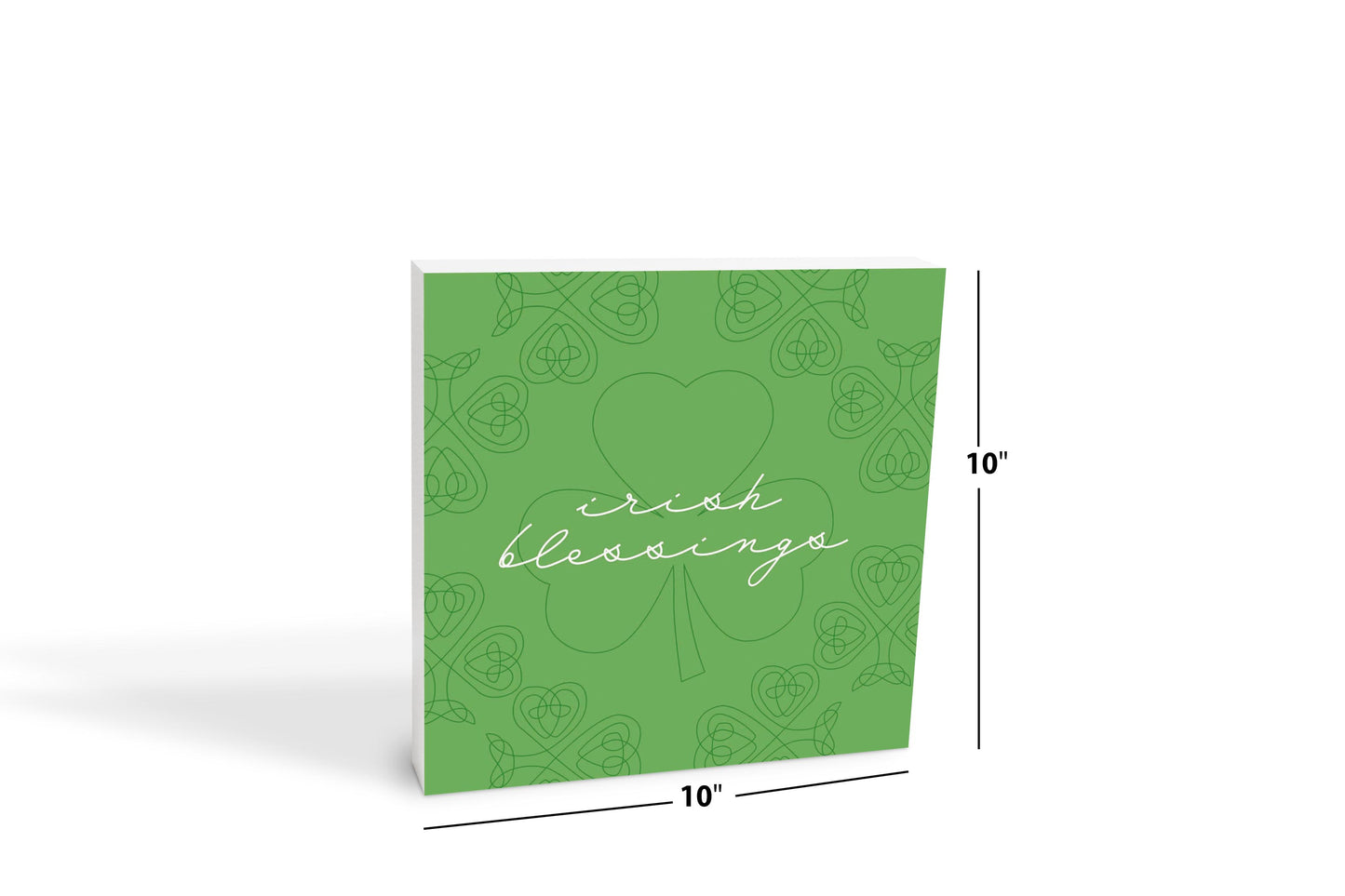 Light Green Shamrock Irish Blessings | Wood Block | Eaches | Min 2