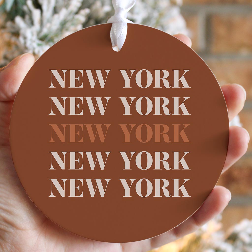 Modern Minimalist New York Repeated Dark | Wood Ornament | Eaches | Min 6