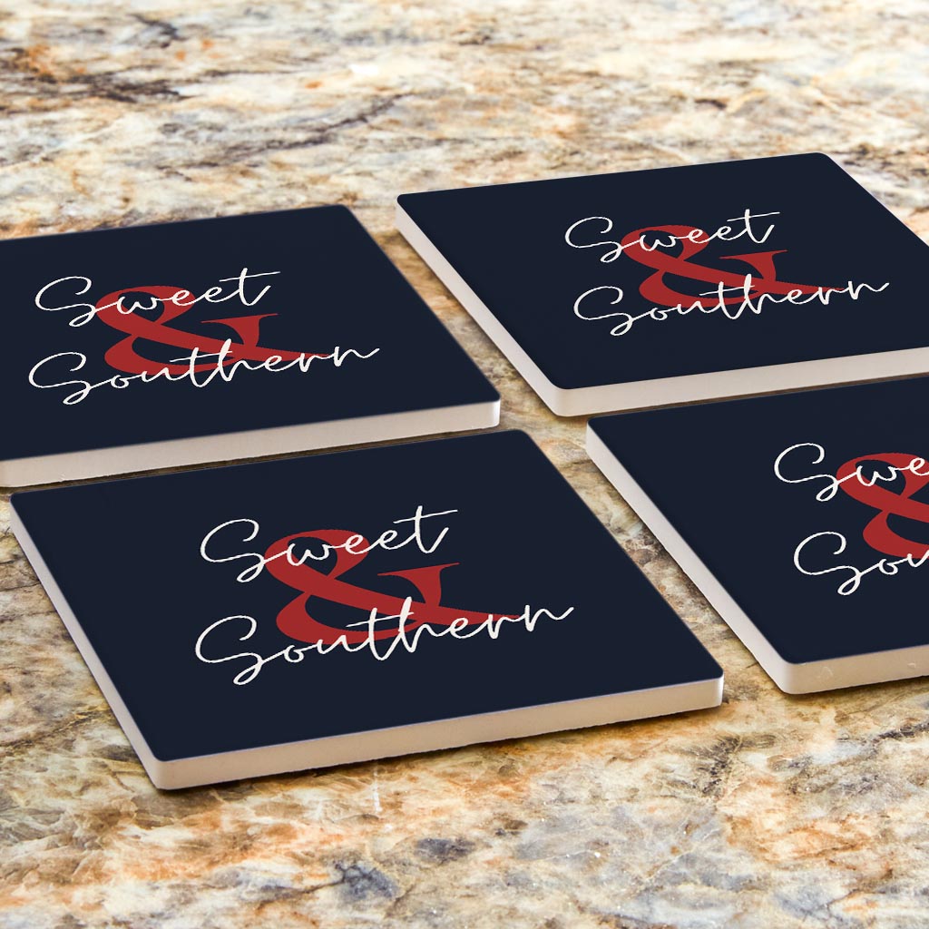 Modern Minimalist Texas Colors Sweet Southern | Absorbent Coasters | Set of 4 | Min 2